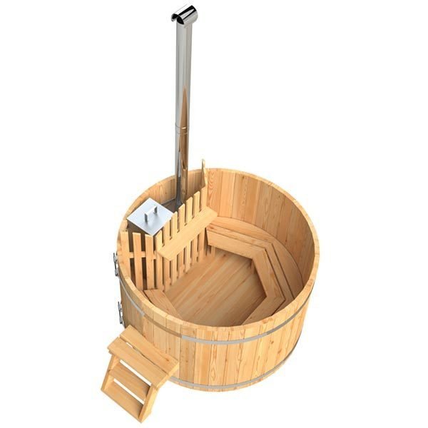Holzbadezuber mit Innenofen für 3-10 Pers. Bausatz