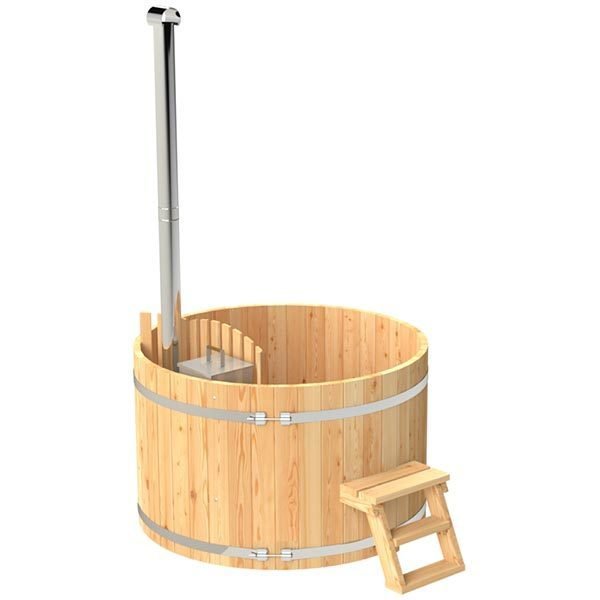 Holzbadezuber mit Innenofen für 3-10 Pers. Bausatz