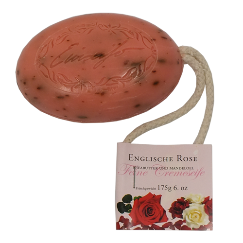 Kordelseife Englische Rose mit Sheabutter und Mandelöl
