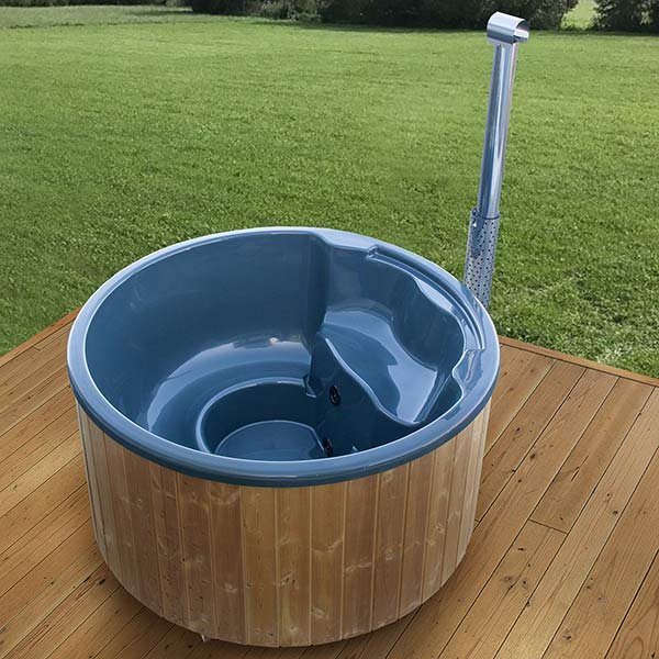 Badezuber Hot Tub Whirlpool Ø 2 m mit integrierten Edelstahlofen für 5 Personen