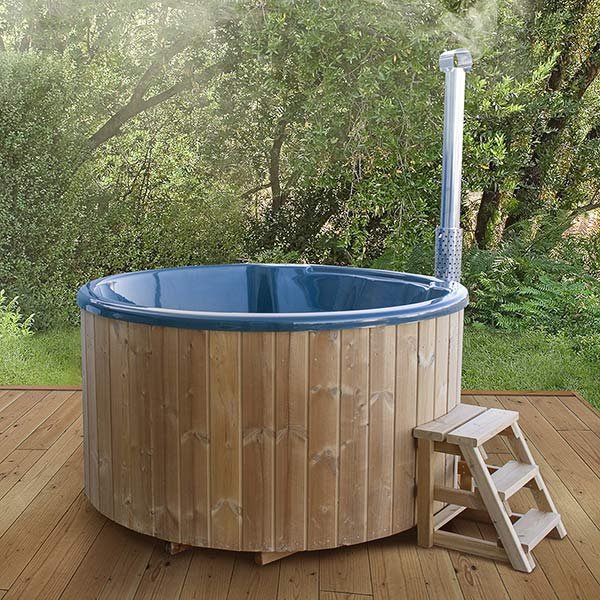 Badezuber Hot Tub Whirlpool Ø 2 m mit integrierten Edelstahlofen für 4-6 Personen